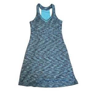 MPG Dress Athletic Racerback Tank Blue Patterned Casual Dress with Pockets Sz Sm